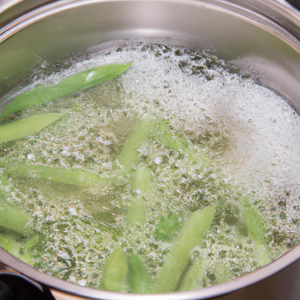 Boiling water is a common method for blanching snow peas