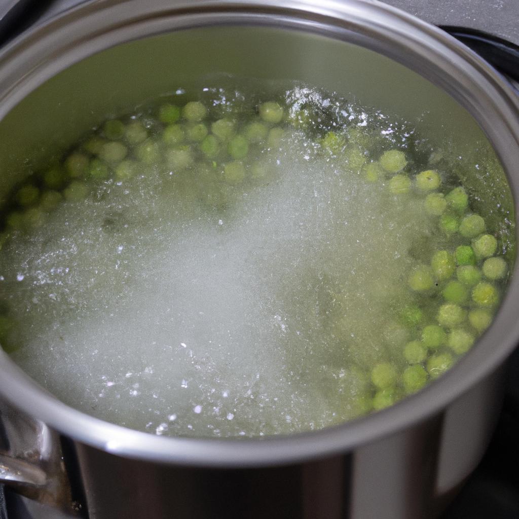 Blanching helps preserve the color and texture of the peas