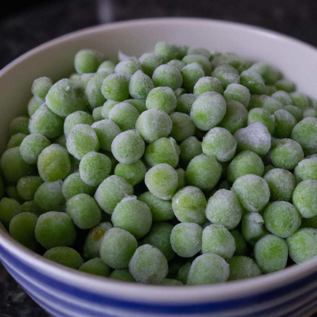 Thawing frozen peas is crucial to the blanching process.