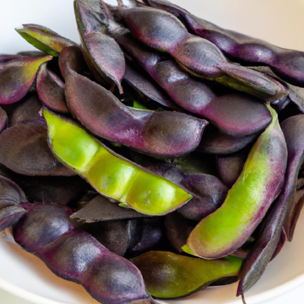 Properly blanched purple hull peas retain their vibrant color and firm texture.