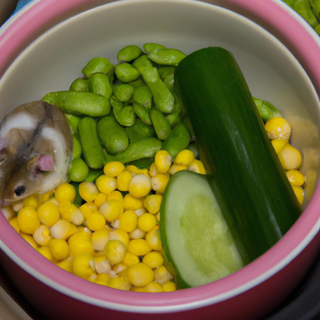 Provide a balanced diet for your hamster by including sugar snap peas and other veggies in their meals!