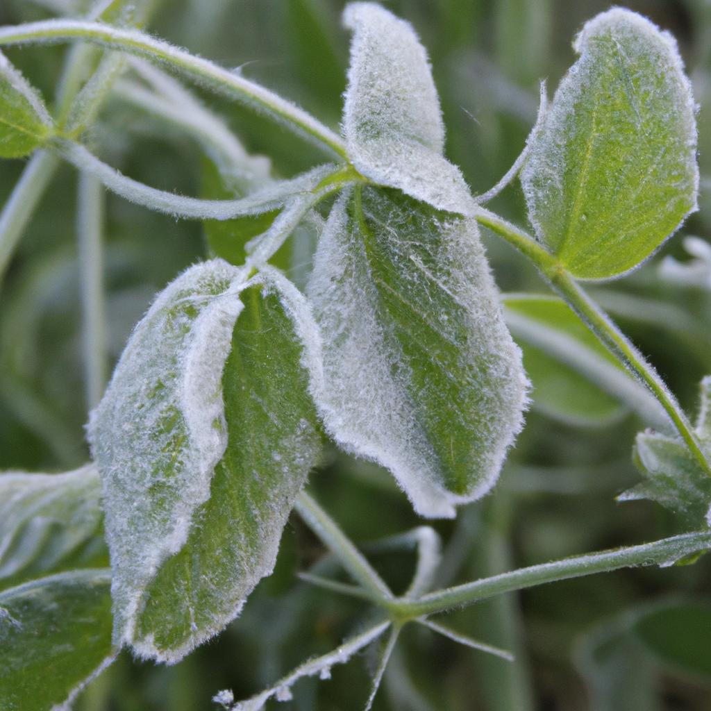 Pea plants can tolerate light frost but may need protection in colder temperatures.