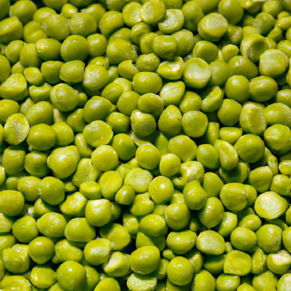 A handful of fresh, green shelled peas.