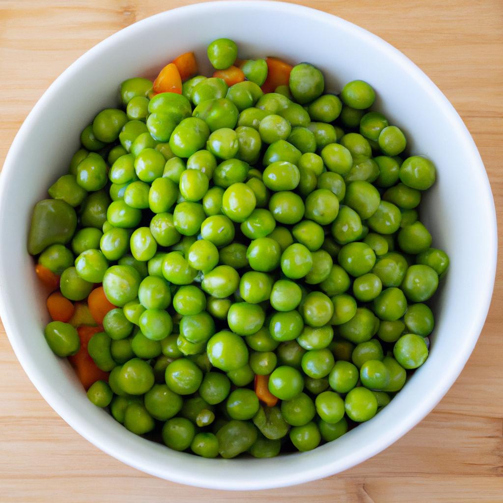 A colorful and nutritious salad with peas and veggies for a healthy pregnancy