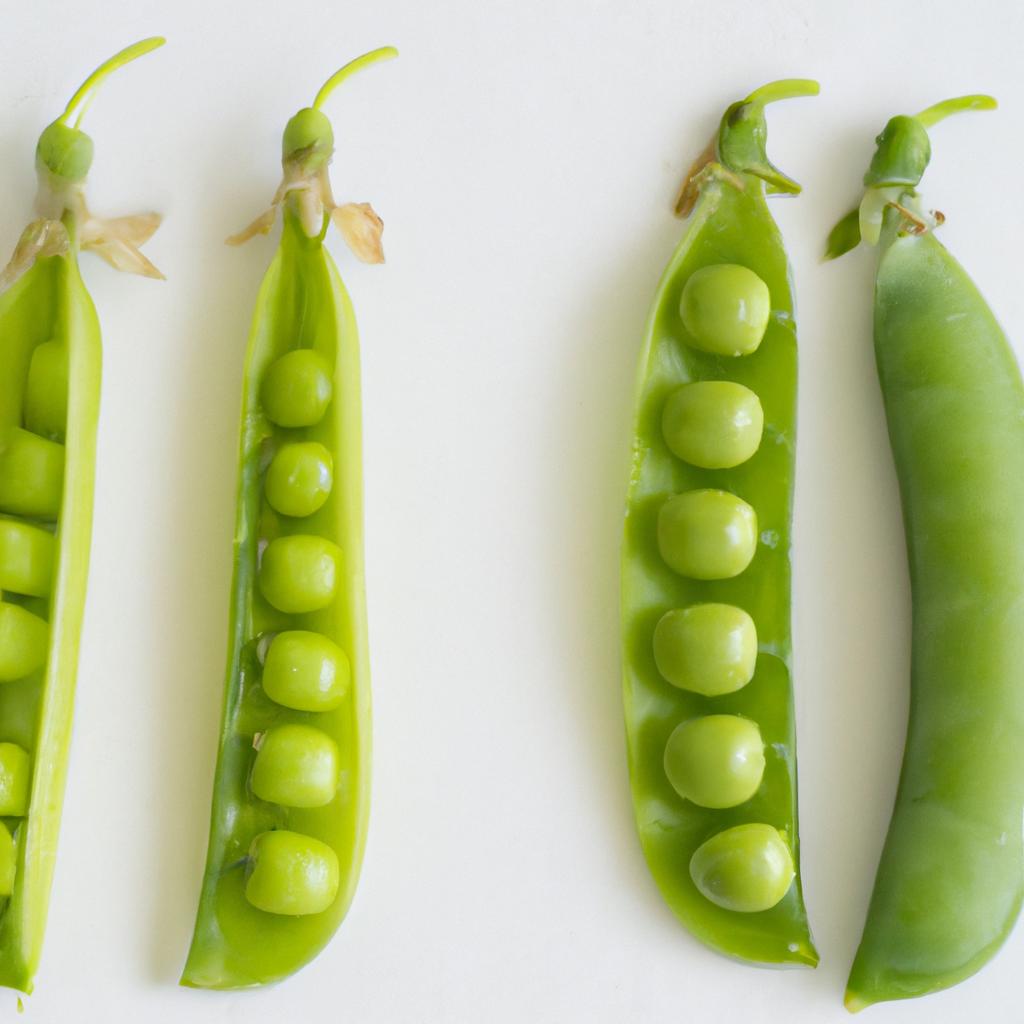 The differences in shape and size of the pea pods are a result of the genotype of the peas.