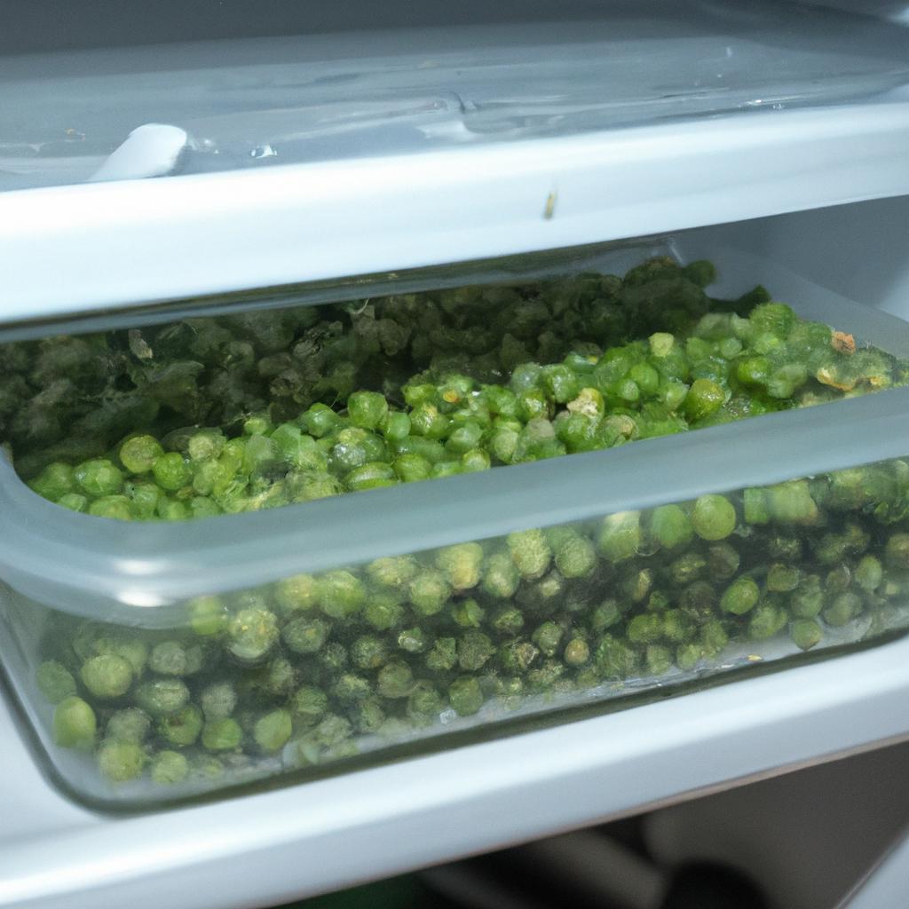The fridge is the best place to store fresh shelled peas for longer shelf life.
