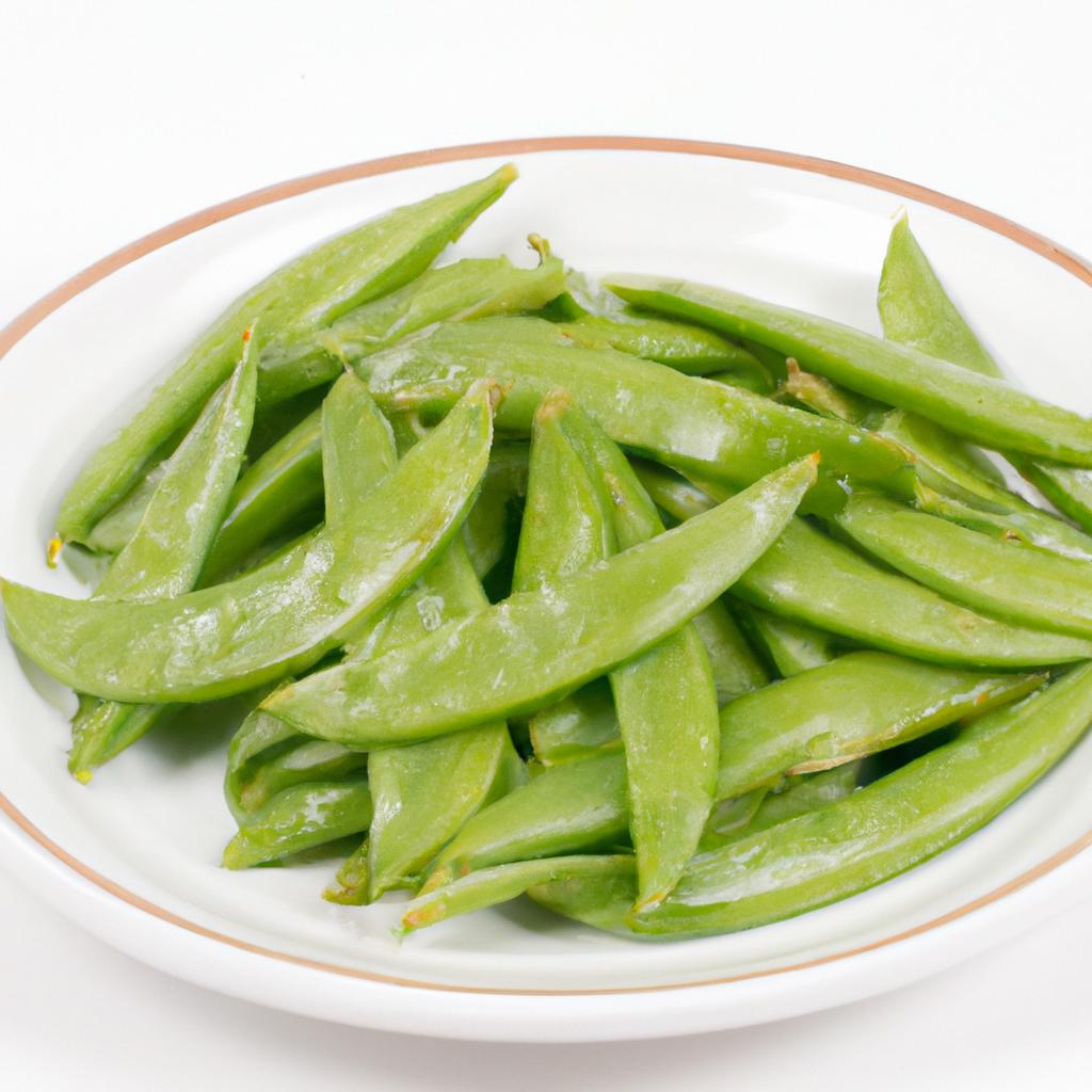 Perfectly blanched sugar snap peas with a sprinkle of sea salt