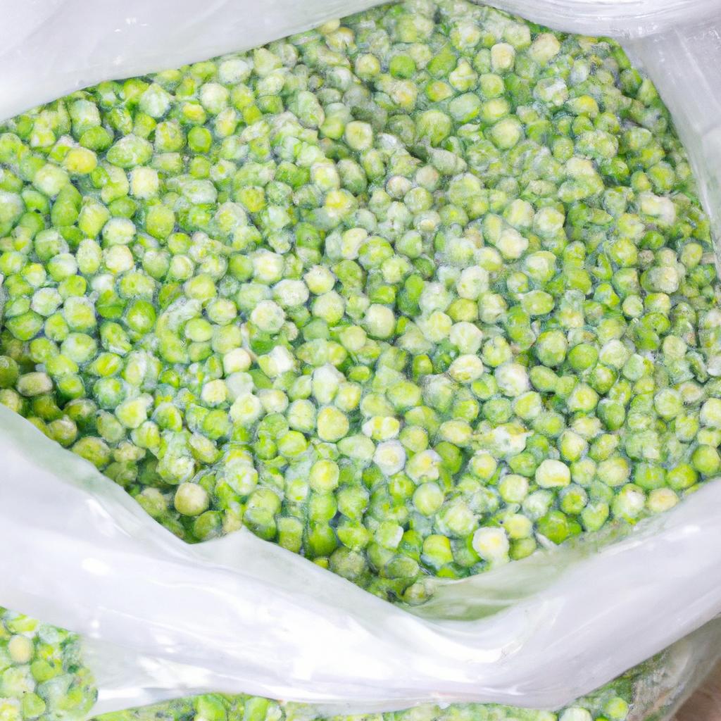 Proper labeling and storing of frozen peas can ensure their quality for up to 8 months.