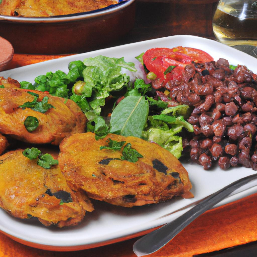 Low FODMAP black-eyed pea fritters with a side salad