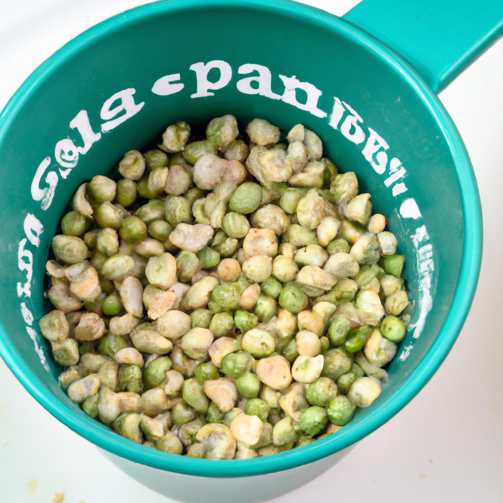 Accurately measuring shelled peas is important for recipes.