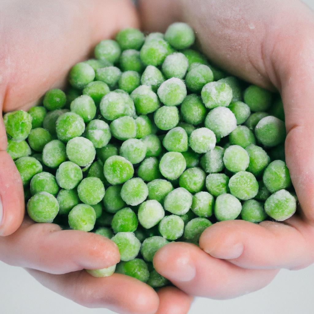 Frozen fresh peas without blanching