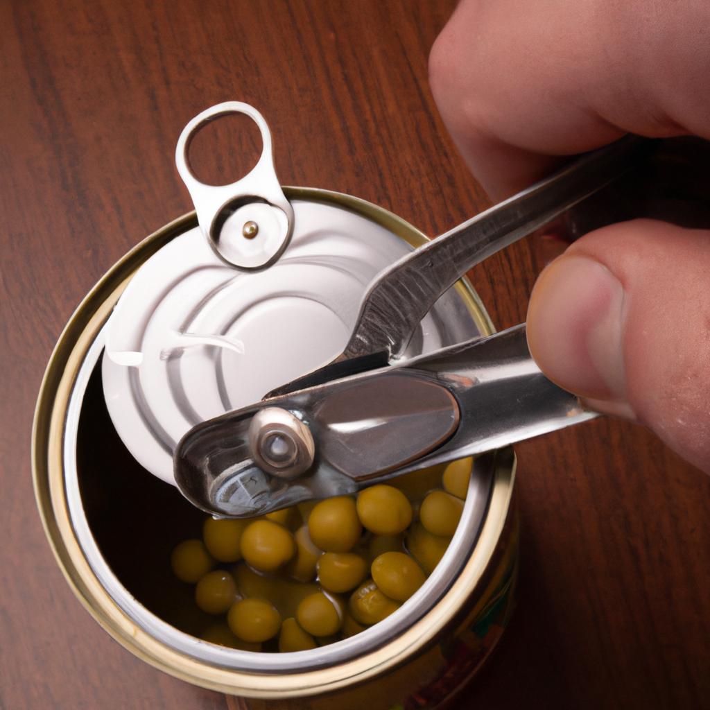Preparing to measure the calorie count of canned peas