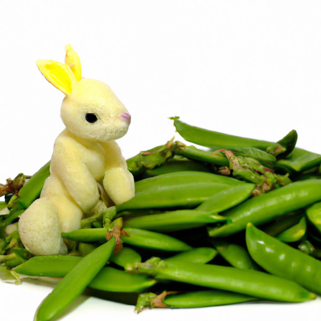 Bunnies can safely eat sugar snap peas as a healthy snack.