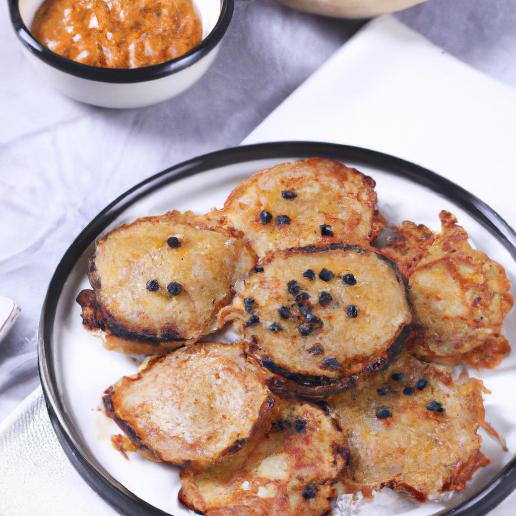Try this twist on traditional fritters with a thick black-eyed peas sauce.