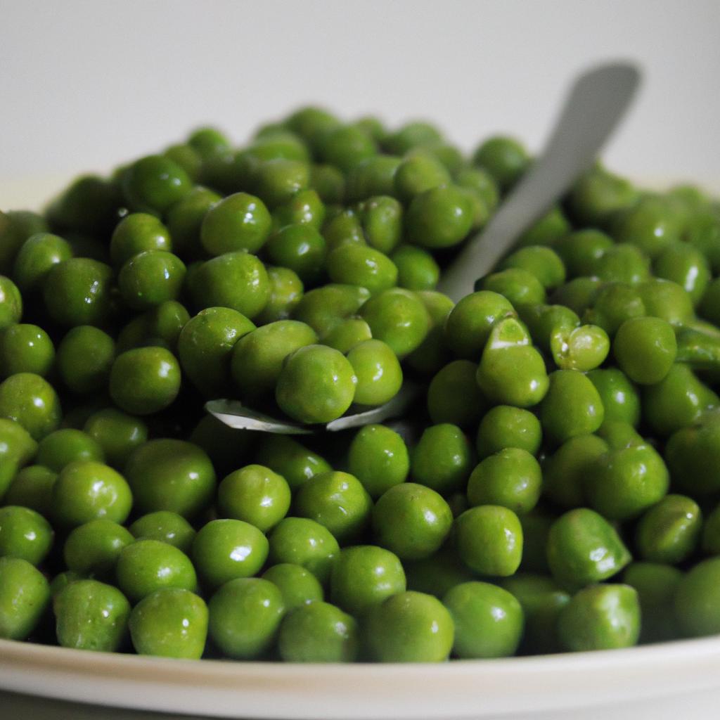 A tasty side dish of peas with dinner.