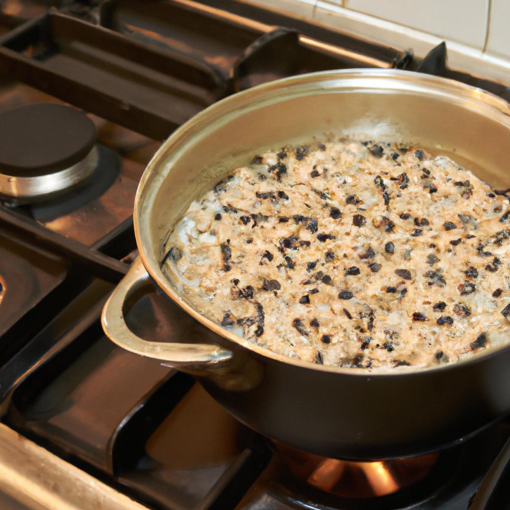 The aroma of black eyed peas cooking on the stove fills the kitchen
