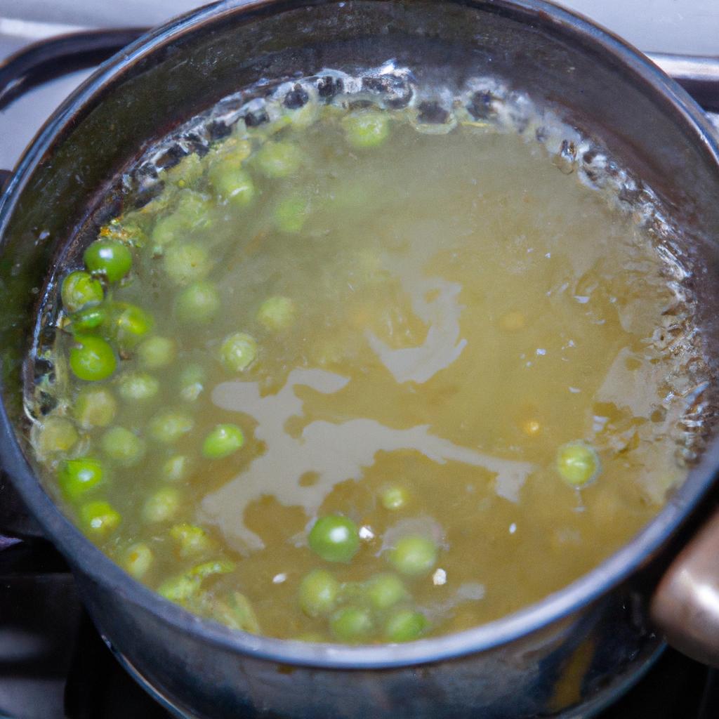 Boiling field peas is the first step to blanching. Make sure to use enough water and add salt to enhance the flavor.