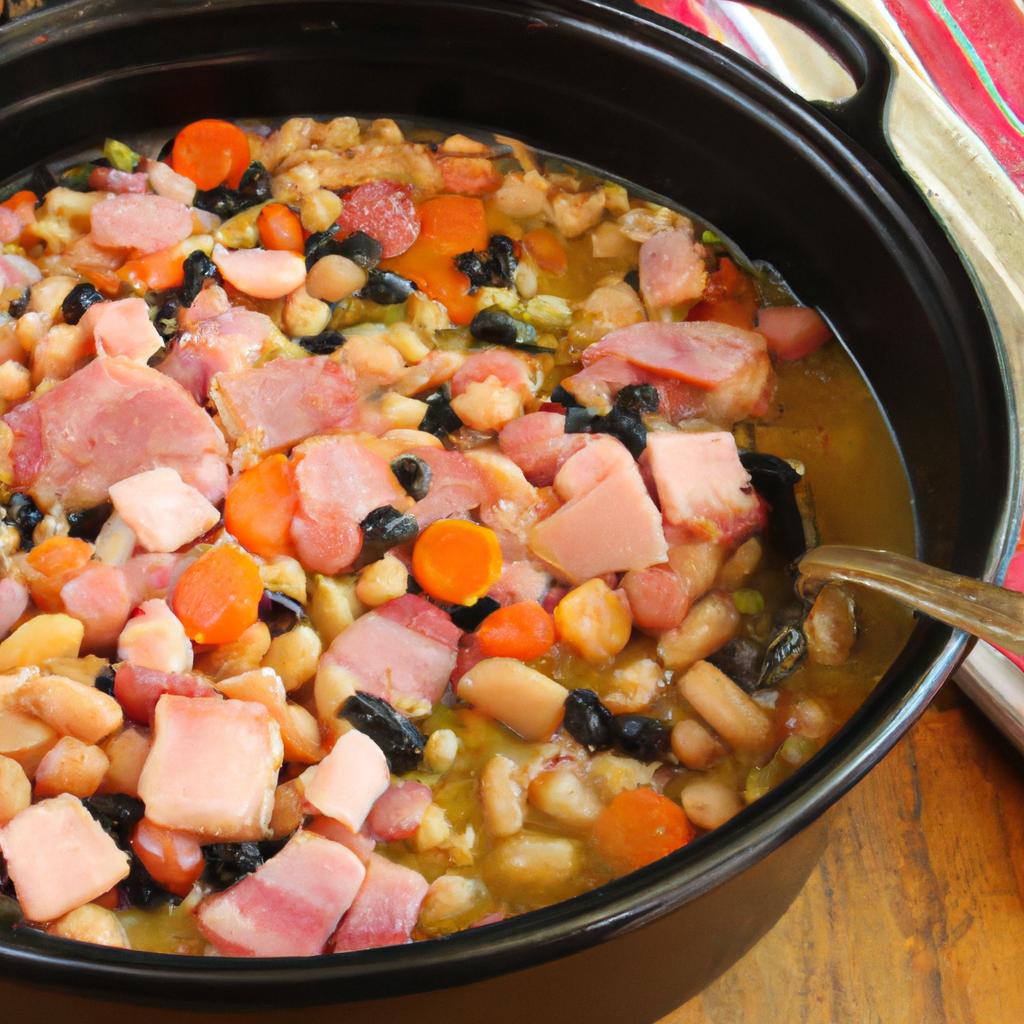 Hearty black-eyed peas simmered with savory ham and veggies.
