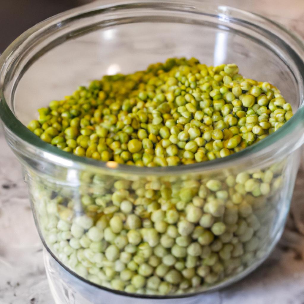 Measuring peas in quarts for canning