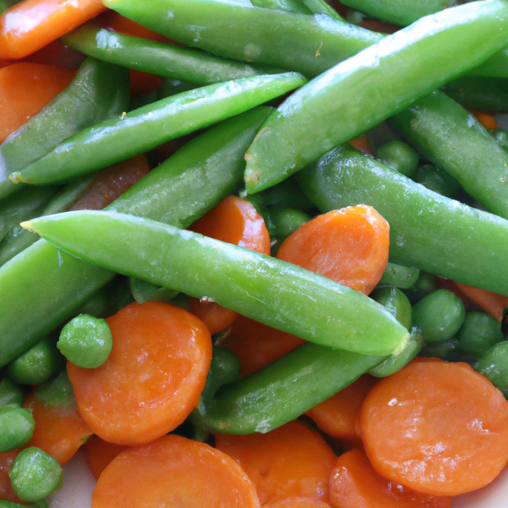 Sautéed snow peas and carrots make for a colorful and nutritious side dish.