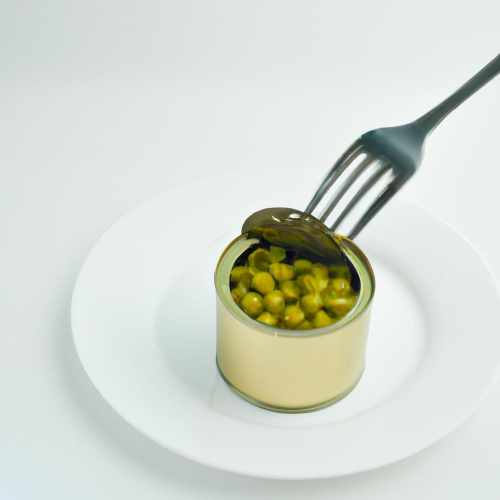 A serving of canned peas on a plate
