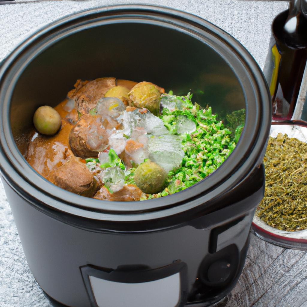 Slow cooking frozen crowder peas with other ingredients creates a delicious and savory dish