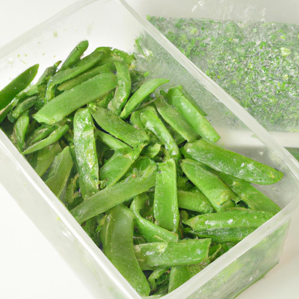 Blanched snow peas can be stored in the fridge or freezer for later use