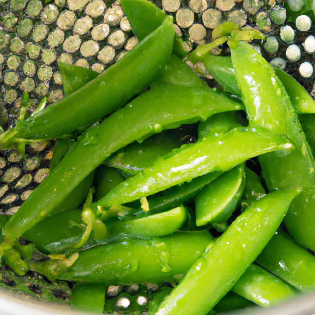 Washing and drying sugar snap peas thoroughly is important before freezing them.