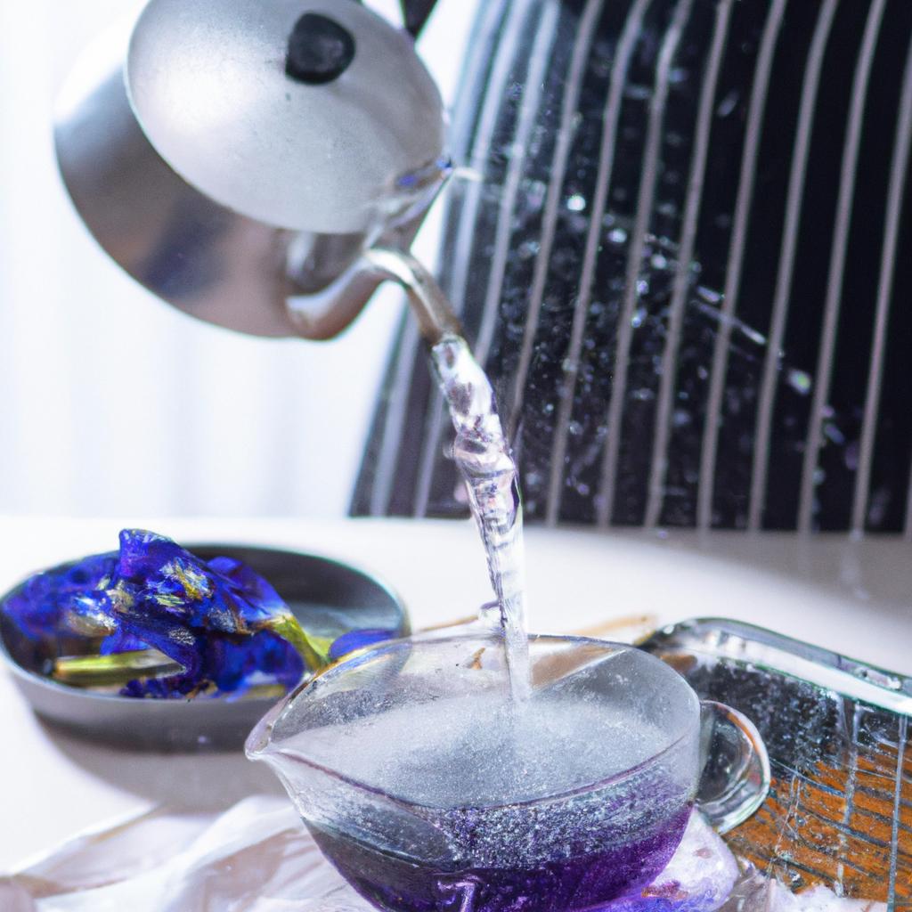 A warm and soothing cup of butterfly pea tea with ginger - the perfect drink to aid in weight loss